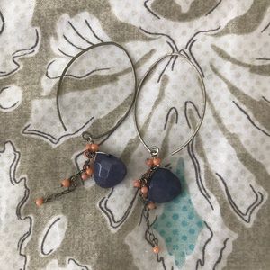 Purple and peach earrings